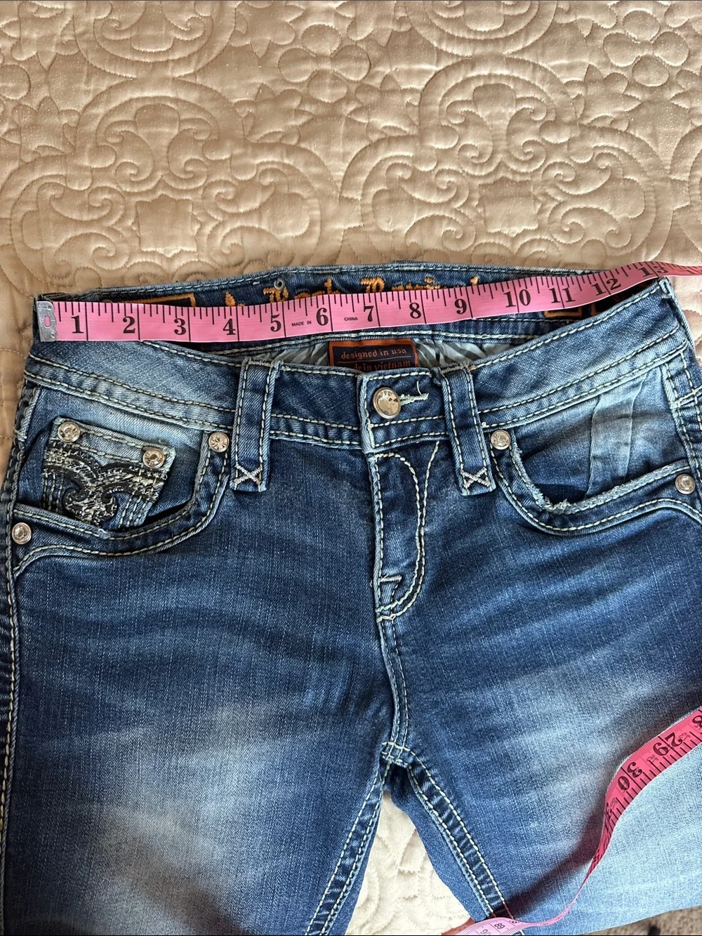 Rock Revival Women's Dark Blue‎ Skinny Jeans 25”x 32” Scotia